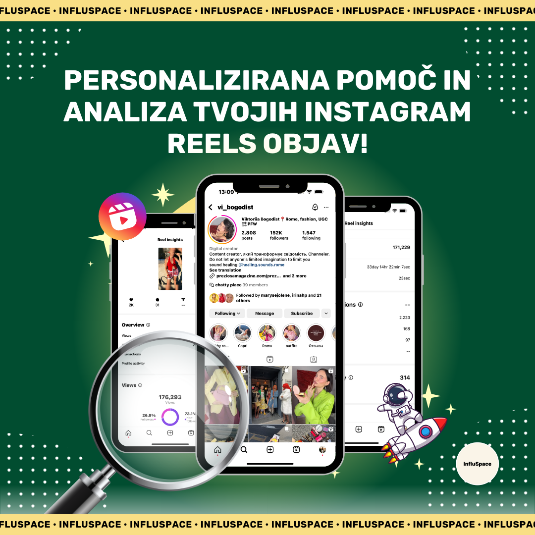Personalizirana pomoč in analiza tvojih Instagram Reels objav!